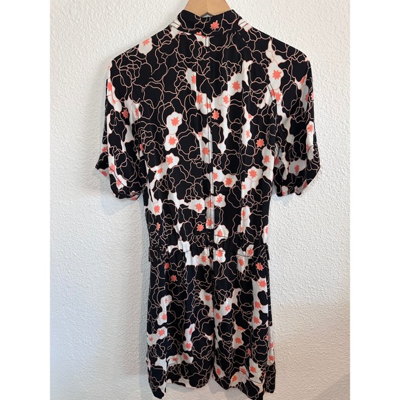 Diane Von Furstenberg Dresses & Skirts - Diane von Furstenberg DVF Silk Floral Mini Dress Black Coral Size 6